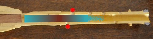 the air column for low A on the French flageolet