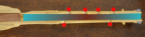 the air column for low D on the French flageolet