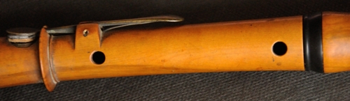 the two thumb holes behind the French flageolet